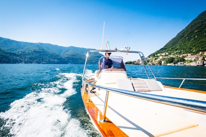 1H Private Cruise on a beautiful wooden speedboat on Lake Como - Cernobbio: Villa d’Este, Villa Erba, and Luchino Visconti Connections