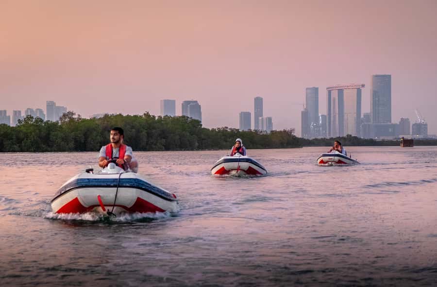 Abu Dhabi: Yas Island Self-Driving Guided Speedboat Tour - Peninsula Gold Beach Swim Break: A Quick Reset From the Route