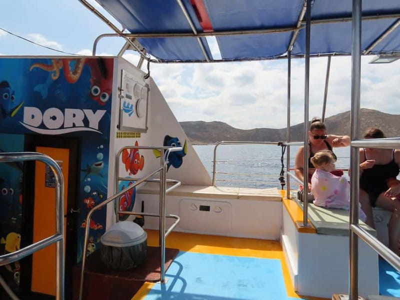 An Aegean Sea Adventure on Glass-Bottom Speedboat Dory! - Two decks, shade vs sun: where you’ll spend your time