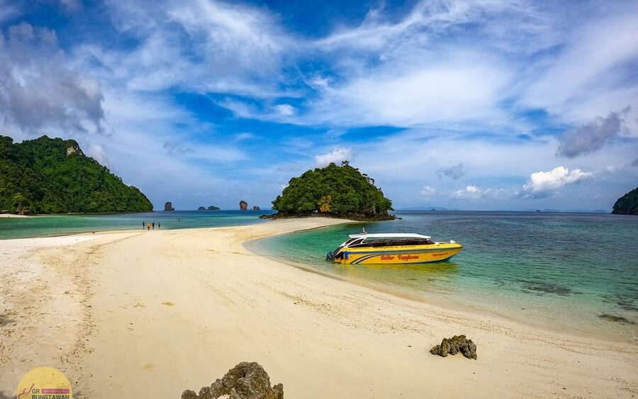 Ao Nang: 4 Islands Day Tour by Speedboat or Longtail Boat - Chicken Island: photos, pillar rock, and swimming time