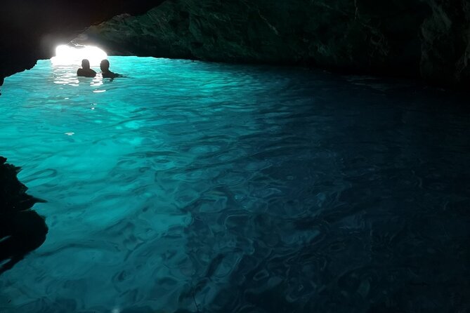 Blue Cave, Green Cave & Lopud Beach small group Speed boat Tour - The Blue Cave swim: glowing light, low entrance, and no-boat policy