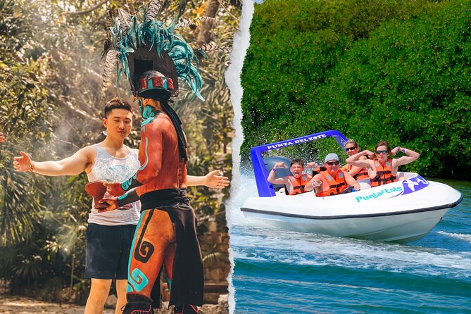 Drive an Speedboat + Mayan Ritual + Food Tasting and More! - Mayan Path ceremonies and replicas: what you’ll do on the cultural side