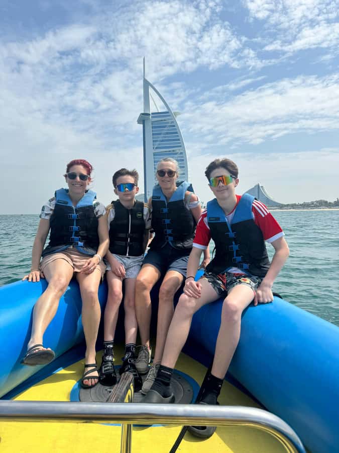 Dubai: Guided Speedboat Tour with City Sights & Ice Cream. - Burj Al Arab: the first close-up photo stop