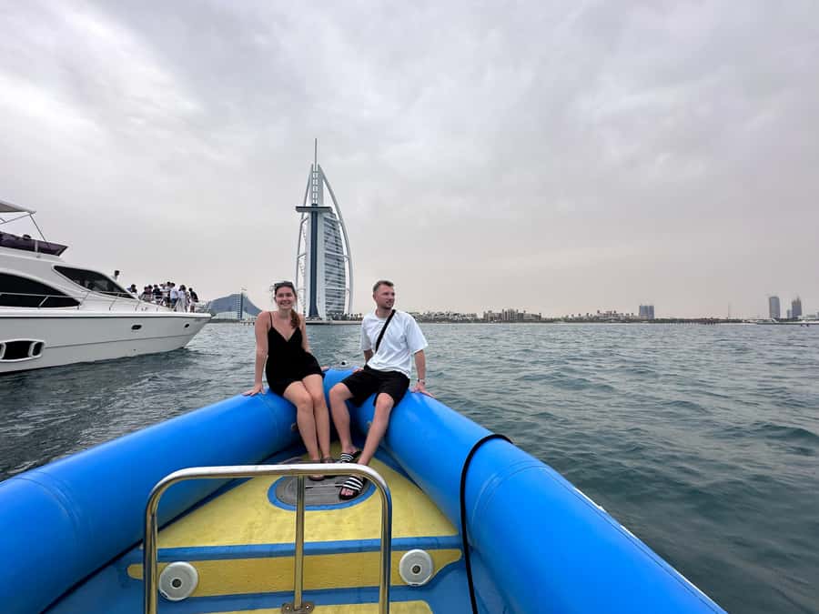 Dubai: Guided Speedboat Tour with City Sights & Ice Cream. - Ain Dubai: a short stop for a quick photo moment