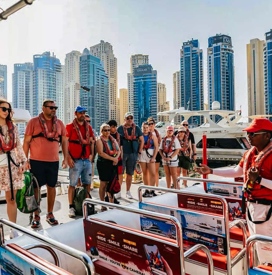 Dubai: Marina, Atlantis, Palm & Burj Al Arab Speedboat Tour - First Minutes: Boarding Xclusive Yachts and Getting Ready