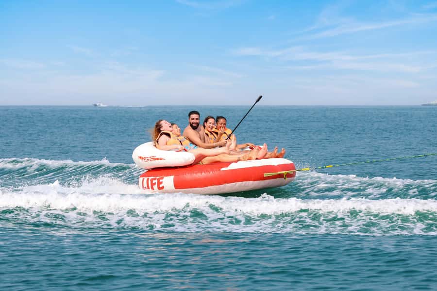 Dubai: Speedboat-Pulled Donut Ride Trip in JBR - What Happens On the Water: The Donut Ride, From First Pull to Big Views