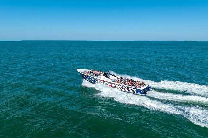 EARLY BIRD SPECIAL: Speed Boat & Dolphin Cruise in Ocean City, MD - Speed Boat Comfort: Wet Spray, Wind, and Family Readiness