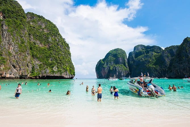 From Krabi - 4 Islands Speedboat Tour with Lunch & Snorkelling - Chicken Island: photos first, then snorkeling where the life is