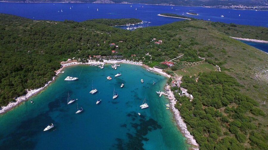 From Omis: Blue Cave & 5 Island Speedboat Tour - Vis Island: Stiniva Cove photos and the momentum shift