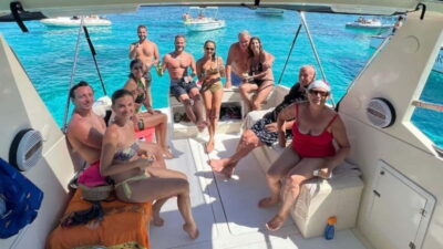 From Palau: Speedboat tour in La Maddalena Archipelago - Budelli Natural Pools and the Pink Beach View From Afar