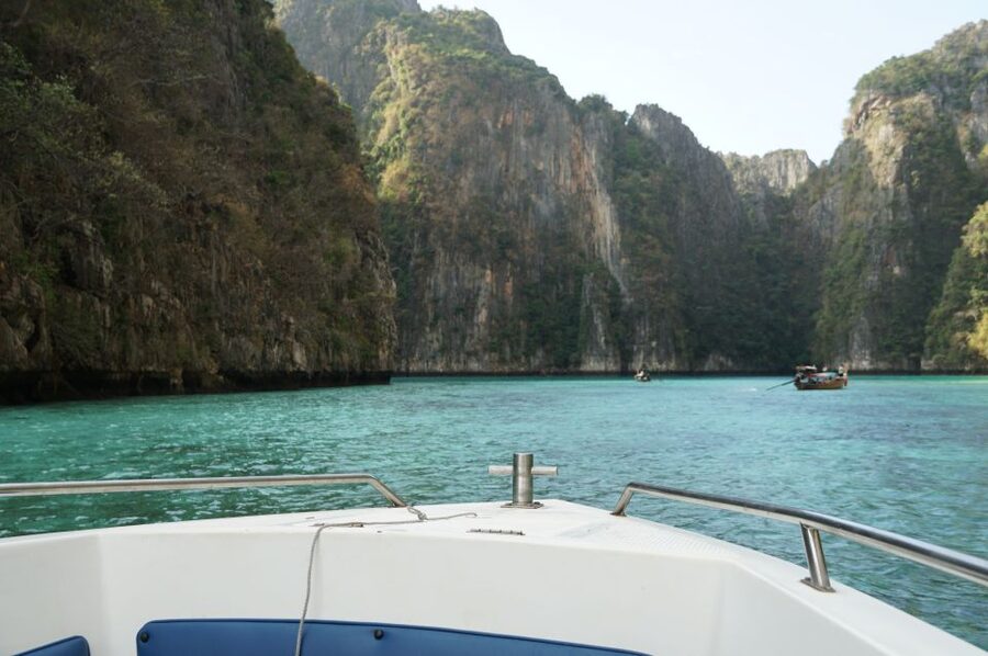 From Phuket: Phi Phi Islands Speedboat Trip & Lunch - Pileh Lagoon, Pileh Cove, and Viking Cave: Swim and Snorkel Where the Water Looks Too Good