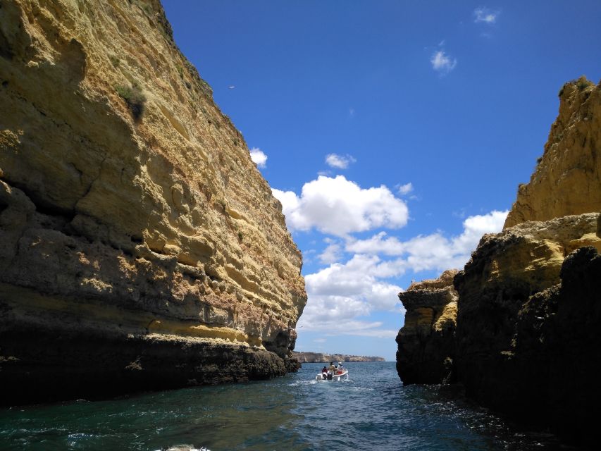 From Portimão: Benagil Caves Guided Speedboat Tour - The Benagil Cave stop: sunlight and the no-swim rule