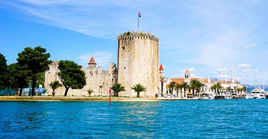 From Split: Blue Lagoon, Šolta, and Trogir Speedboat Tour - Trogir in one hour: Romanesque-Gothic streets and the Cathedral of St. Lovro