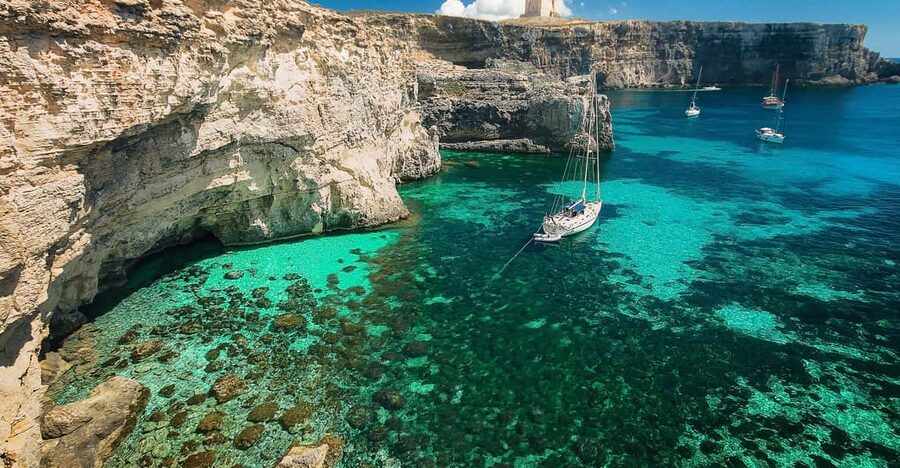 From St. Julian's: Comino and Blue Lagoon Trip by Powerboat - St. Julian’s to Comino in a 30-minute speed run