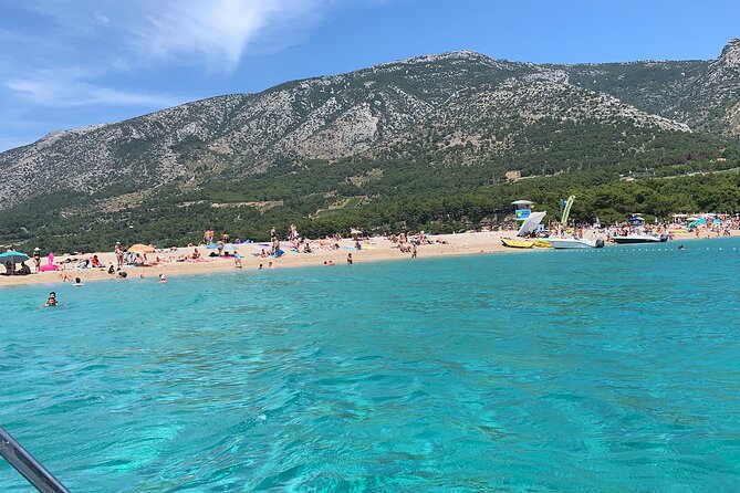 Fully customized private boat trip from Trogir and Split - Stop 1: Blue Lagoon and Krknjasi Bay for Swim-First Fun