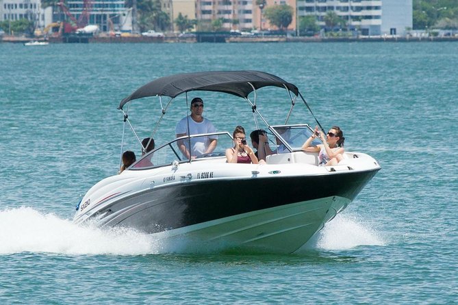 Fully Private Speed Boat Tours, VIP-style Miami Speedboat Tour of Star Island! - South Beach and South Pointe: Lifeguard Stands, Boardwalk Views, and Ocean Air