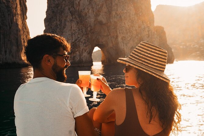 Half day around Capri by Itama 38 speedboat - Stop 1: White Grotta (10 Minutes) and the Limestone Color Trick