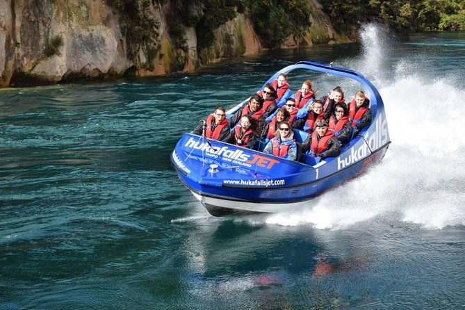 Hukafalls Jet Boat Ride in Taupo - The Main Event: Eye-Level Huka Falls at the Base