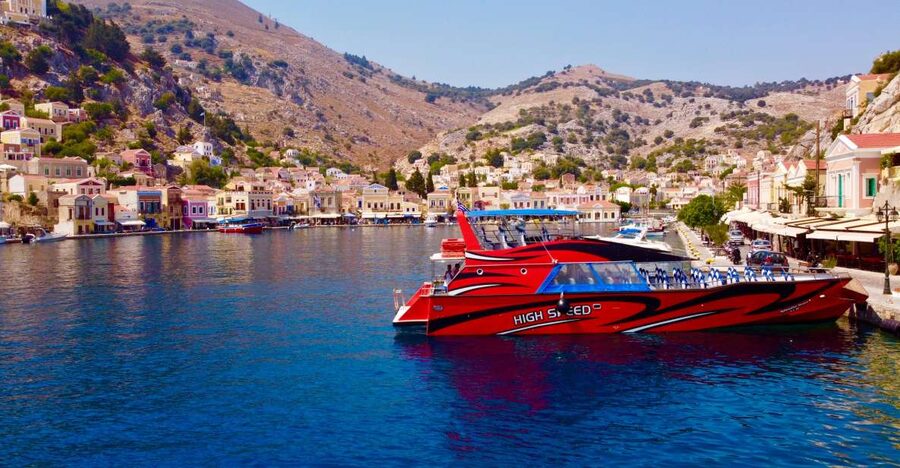 Kiotari, Lardos, Pefkos, & Lindos: Speedboat to Symi Island - Beach Pickups: Kiotari, Vlycha, and Lardos Steps