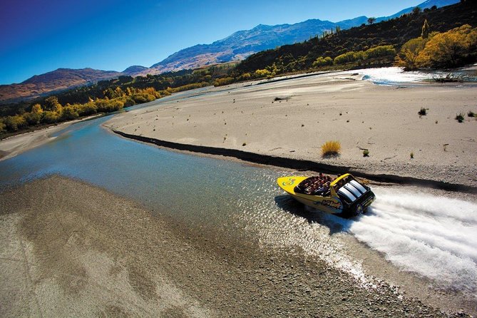 KJet Queenstown Jet Boat Ride on the Kawarau and Shotover Rivers - Kawarau River and Kawarau Dam: where the spins start building
