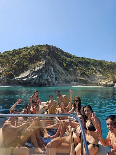 Ksamil Pigeon Cave Snorkeling free Drinks Speedboat In Group - Shpella e Pullumbave (Pigeon Cave): red rock + blue water cave