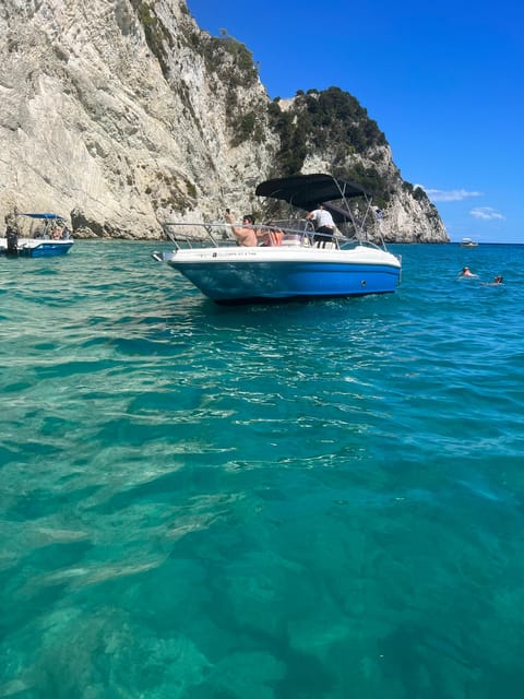 Laganas: Myzithres sunset experience with VIP speedboat - Myzithres swim stop and the all-important rock-framed hour