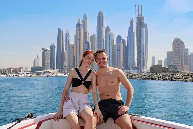 Luxury Sport Speed Boat Rental in Dubai - The route that matters: Dubai Marina, JBR, Dubai Eye, Palm, Atlantis, Burj Al Arab