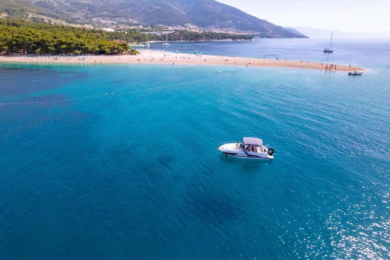 Makarska: 3-Island Speedboat Golden Horn & Blue Lagoon Tour - Golden Horn on Brač: the iconic beach shape and your swim window