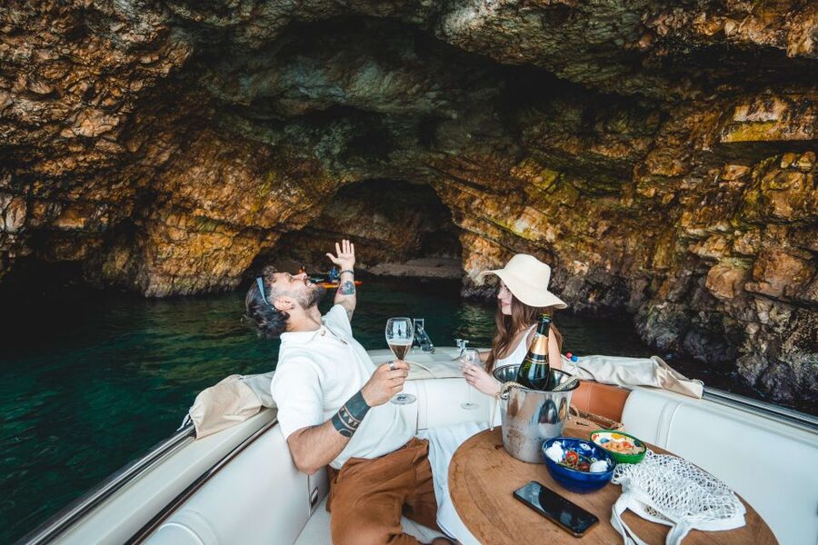 Monopoli: Private Sightseeing Speedboat Tour with Champagne - Aperitif on board and champagne tasting: how the food fits the ride