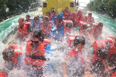 Niagara Falls USA, Open-Top (Wet) Jet Boat Tour - Route overview: Niagara Whirlpool, shoreline sights, and the rapids build-up