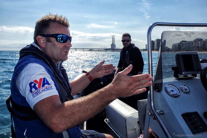 One-hour High-Speed Powerboat Ride - Safety briefing, slim-fit life jackets, then out past Port Vell