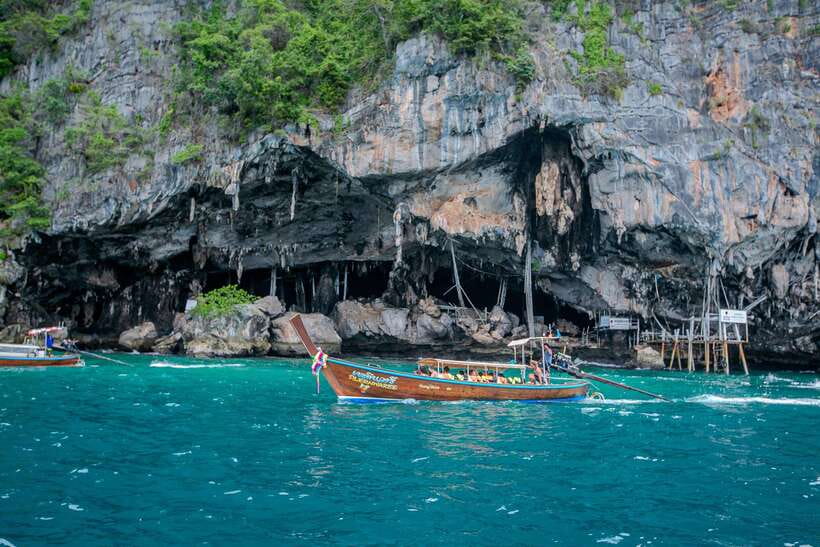 Phi Phi: Sunset and Plankton by Speed Boat with Snorkeling - Viking Cave and the art-like rock features
