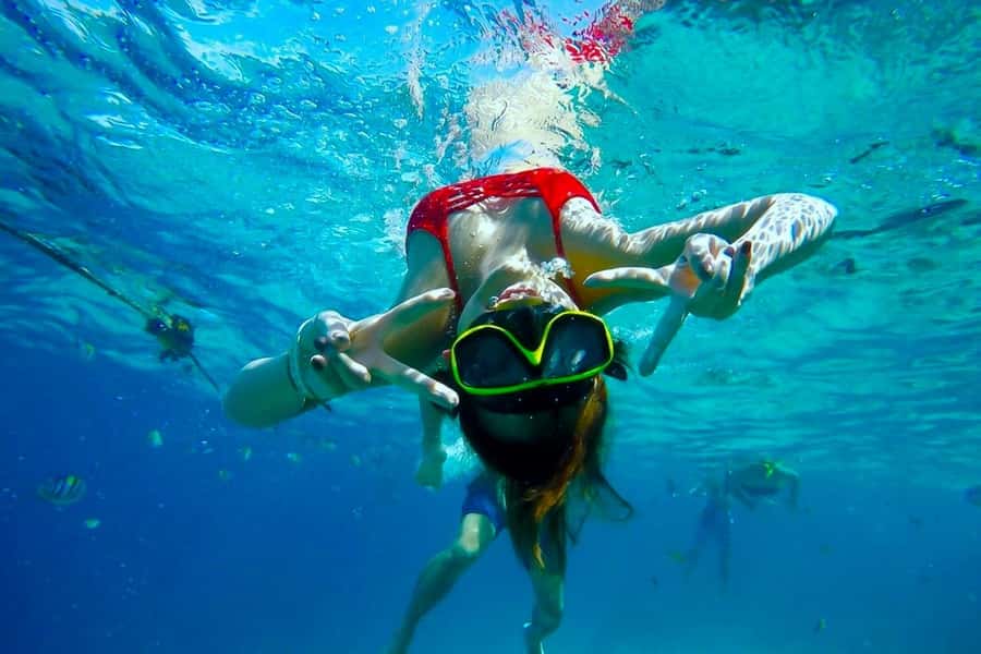 Phuket: Deluxe Phi Phi Tour by Speedboat & Lunch Buffet - Bamboo Island snorkel: your first hit of turquoise water