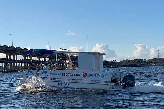 Private 3 Hour Powerboat Dolphin Cruise with Remote Beach Stop up to 6 guests - Boat Comfort: Restroom, Shade, and Bottled Water