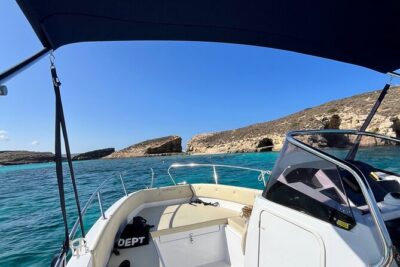Private speed boat trip to Comino, Blue Lagoon and Caves - Popeye Cave and the “no roof” cave: movie fame meets real geology