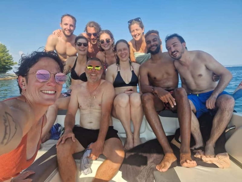 Private speedboat adventure to Zadar Islands with drinks - Stop 1: the first speedboat run and a long beach break