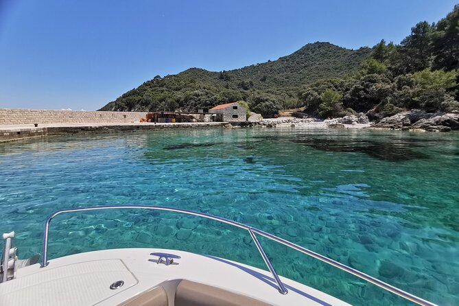 Rent a luxury speed boat for great fun on this Elaphiti Islands tour - Lopud: Sandy Beaches, Old Forest Paths, and the Temple of Sun