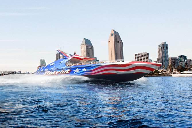 San Diego Bay Jet Boat Ride - Where you see the best photos: Coronado Bridge and the harbor line-up