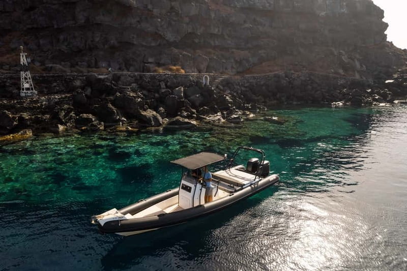 Santorini: half day exclusive speedboat cruise - Ammoudi photos, cliff-jump moment, and the first swim mood