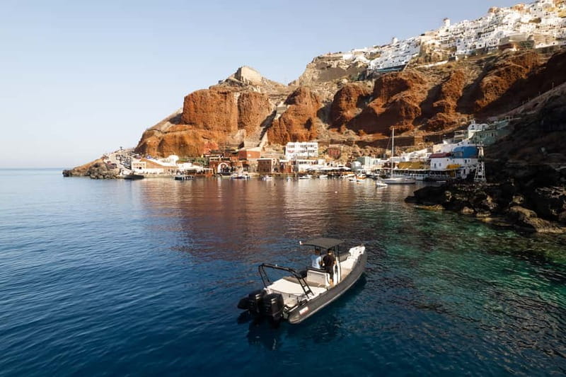 Santorini: half day exclusive speedboat cruise - Thirassia at the end: a calmer island feel before you go back