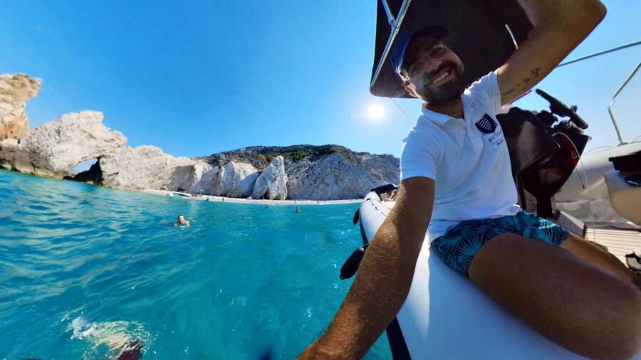 Skiathos: Private Day Cruise with a Speed Boat around island - The skipper factor: comfort, safety, and island facts that land