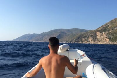 Small Group Speedboat Excursion to Haxhi Ali and Dafina Caves - The ride to Haxhi Ali Cave: guide stories, first time in the water