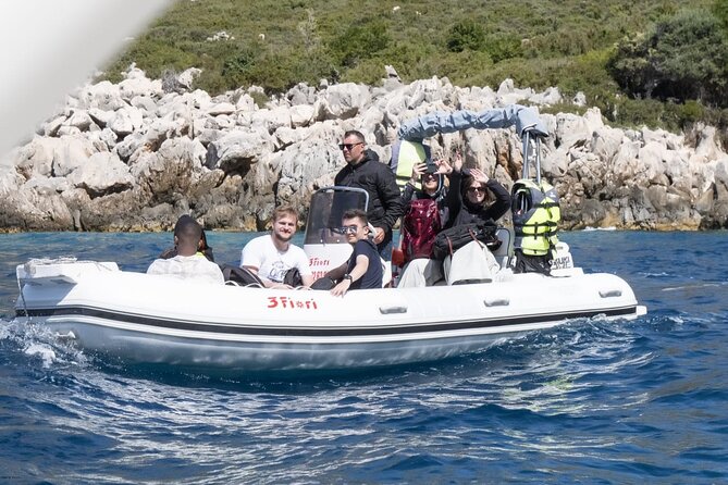 Speed Boat Tour to Vlore's Secret Blue Cave at Grama Bay - Plazhi i Llovizit (Englishman Bay): cliffs, calm, and a proper chill break