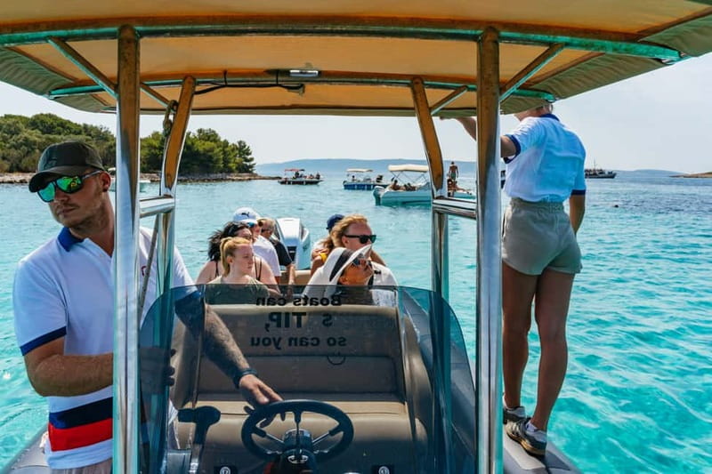 Split: Blue Lagoon & 3 Islands Speedboat Tour - The Blue Lagoon: swimming, snorkeling, and beach-bar reality