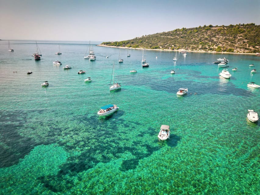 Split/Trogir: Half-Day(5 hours) 3-Island Speedboat Adventure - Maslinica on Šolta: a calm village hour that breaks up the swim schedule