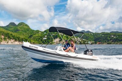 St. Lucia Speedboat and Power Snorkel From Castries - Stop 1: Pitons Views and Your Powered Snorkel at a Protected Reef