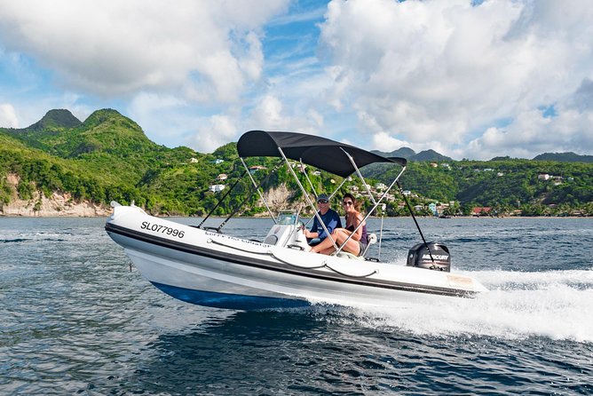 St. Lucia Speedboat and Power Snorkel From Castries - Stop 1: Pitons Views and Your Powered Snorkel at a Protected Reef