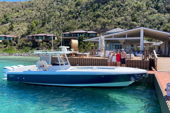 St Thomas Full-Day Boat Rental 37' Intrepid Powerboat - Custom stops that match your group (and your comfort level)