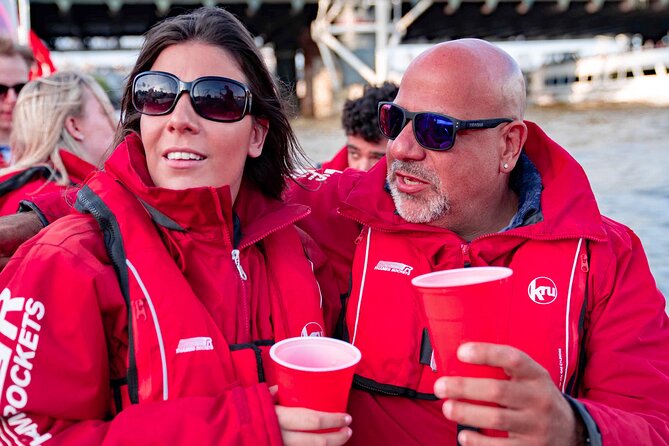 Thames Rockets Sunset London Speedboat Experience - From tour pace to thrill pace: lifejackets, seasonal drink, and wake-bounce