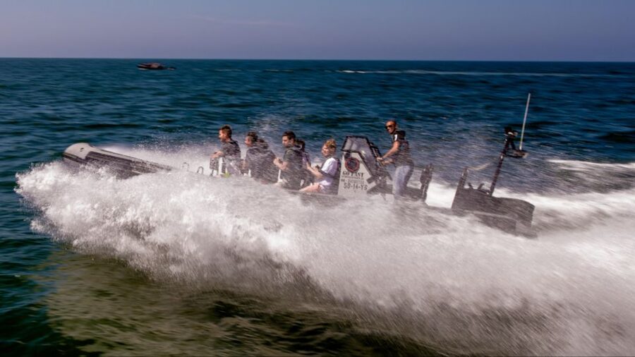 The Hague: Scheveningen Beach RIB Speedboat Tour - The 35-minute cruise: pier, Grand Kurhaus, lighthouse, and harbor ships